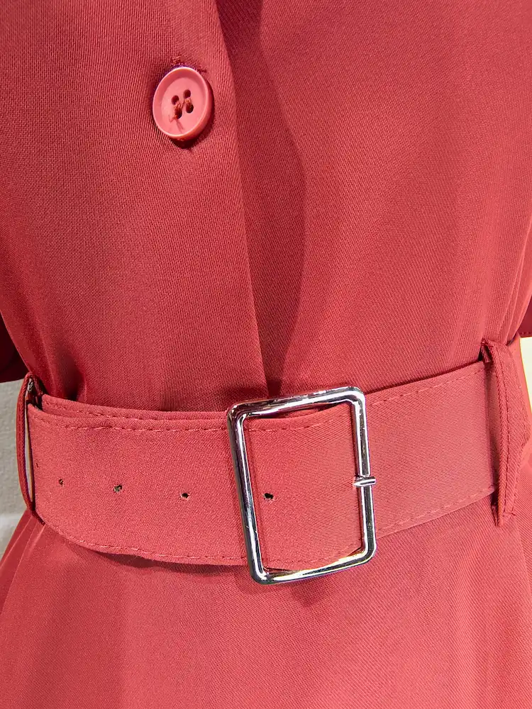 Classy Rust Ruffle Dress - Cotton dresses available at theGirlyZone Kampala